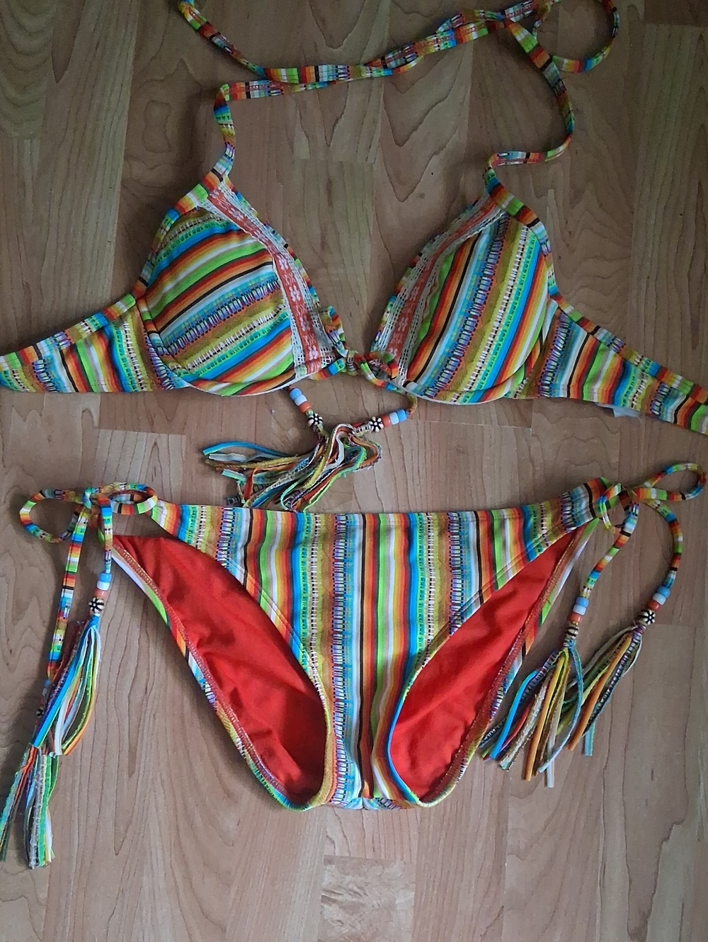 Lucky Brand Multicolor Stripe Bikini